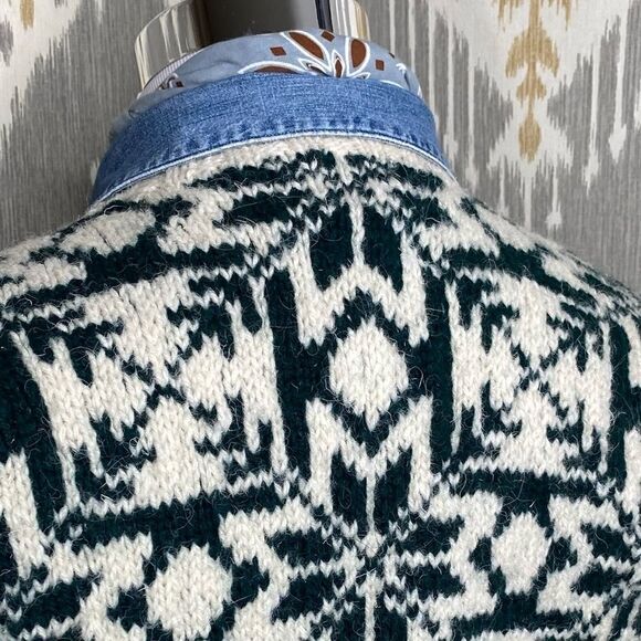 Ralph Lauren Vintage 1990 Hand-knit Polo Country Green Snowflake Sweater - Picture 11 of 16
